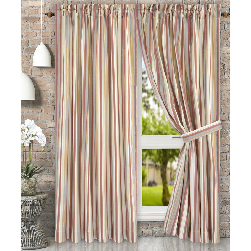 Charlton Home Meinhardt Tailored Striped Semi Sheer Rod